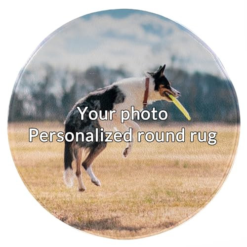 GZYZXP Custom Round Rugs, Personalized Your Own Area Rug, Customized Design Doormat with Photos and Text, for Living Room Bedroom Home Decorative, Non-Slip Washable