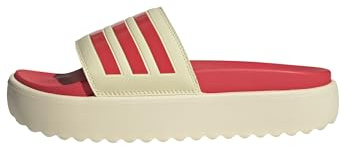 adidas Damen Adilette Platform Slides, warm vanilla/semi lucid red/semi lucid red, 43 EU