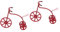 BESTonZON 2st Mini-Dreirad-Modell Spielzeuge Mini-hausschmuck Mini-möbel Puppe Spielzeug Dreirad Figur Puppenhaus-Accessoire Puppenmöbel Mini-zubehör Spielzeugauto Rot Schmücken