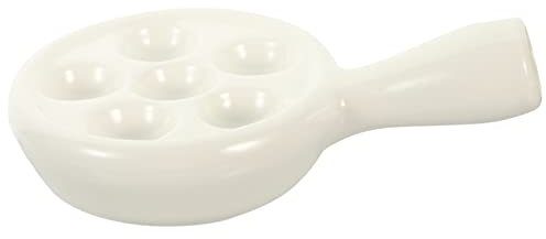 Cabilock 6trous Assiette Céramique Pour Escargots Au Four Plat à Gratin Service à Conch Pour Cuisson De Fruits De Mer Et Escargots Design Antidérapant Et Facile à Nettoyer