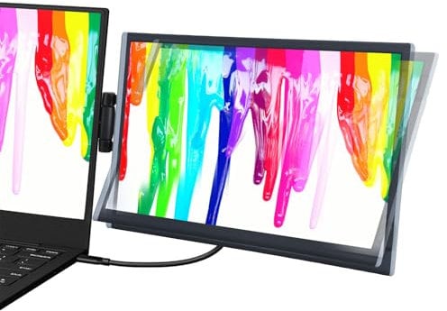 Naievear Portable Monitor,14Inch 1080P FHD laptop Monitor with HDMI & USB Type-C for Laptop, PC, MacBook, Xbox, PS3/4, Android Phone