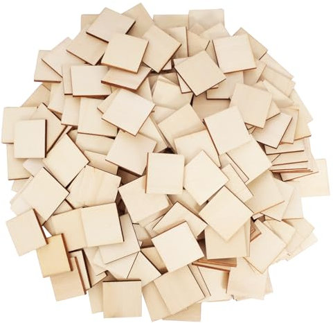 DLUSZERT 240 Stück Quadrate Holzscheiben zum Basteln, 2,5cm Quadratische Holzplättchen, Quadrat Unvollendete Holz Stücke, Naturholzscheiben Streudeko für Malerei DIY Handwerk Hochzeit Tischdeko
