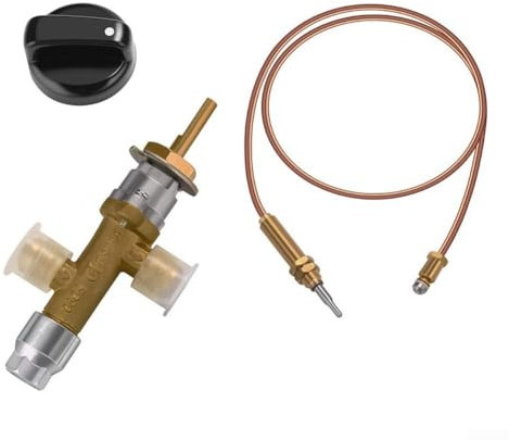 für LPG Kamin Gas Control Cock Ventil mit Thermoelement und Drehknopf Propan Feuerstelle Kaminteile Gasregler Ventil Regler Ventil mit Schlauch