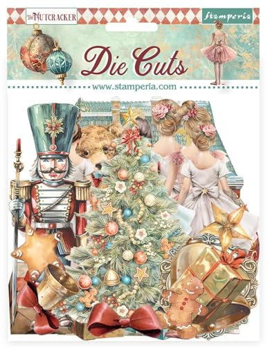 Stamperia - Die Cuts for Scrapbooks, Albums, Card Making, Bullet Journals and More, Laser Cut Cardboard Shapes, Easy to Glue, Perfect for Hobbies, Crafts and Gifting (The Nutcracker) (Assorted)