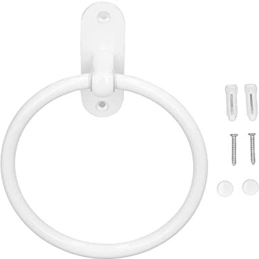 Anneaux de Serviette en Alliage D'aluminium, Porte-Serviettes Rond Blanc élégant, Anneaux de Serviette de Salle de Bain à Montage Mural pour Toilettes D'hôtel