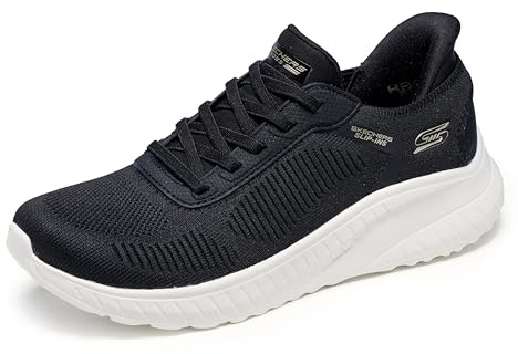Skechers Damen Bobs Squad Chaos Current Muse Turnschuhe, Black Textile Trim, 36.5 EU