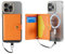 ZICISI for Apple Magsafe Wallet,PU Leather Magnetic Wallet for iPhone 16/15/14/13/12 pro Max/Mini/Plus,5 Card Holders with RFID Blocking, Orange