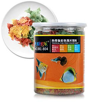 HINAYOSAN Fischfutter Flocken für kleine Meerwasser, bunte Fische, Guppy, Schwertfisch, Baby-Fischfutter, Aquarium, 170 g