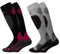 Occulto Herren & Damen Merino Skisocken 2er Pack (Modell: Toni) Grau Pink 39-42
