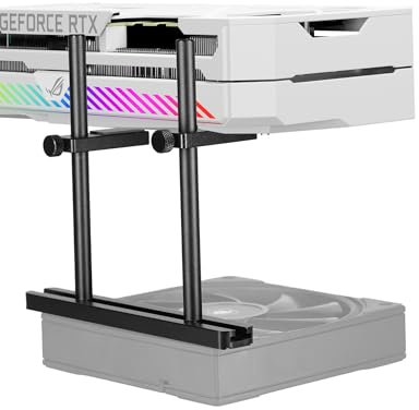upHere GBS2 Grafikkarten Halterung,Gleitschiene,Doppelstange,GPU Höhenverstellbare,Verschiebbar,GPU Halterung,Grafikkarten Halter für Computerkomponenten,GPU Support,Aluminium(128 mm)