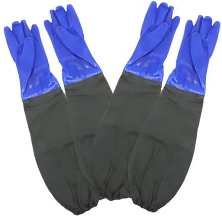 PRETYZOOM 2pares Guantes Largos De Caucho Impermeables Para Lavar Platos Cocina Limpieza Jardinería Cómodos