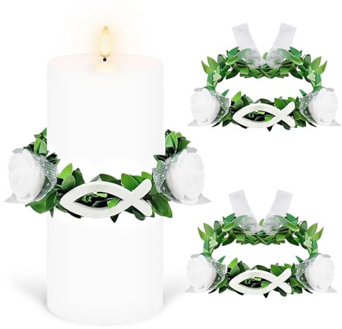 2 Stück Tropfschutz Kommunionkerze 4cm Tropfenfänger Kommunionkerze, Kerzen Tropfschutz Kommunion Deko, Erstkommunion Deko – Tropfenfänger für Kerzen 4-5 cm Taufkerzen Kommunion & Hochzeit