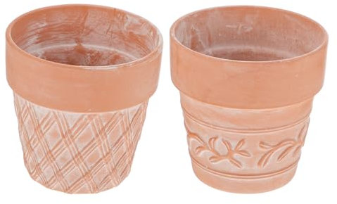 Warmhm 2 Pièces Pot De Fleurs en Terre Cuite pour Plantes Jardinière Créative De Bureau Pot De Fleurs De Jardinage pour Maison