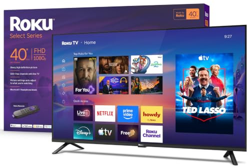 Roku Smart TV 2026 – 40-Inch Select Series, 1080p Full HD TV – Roku TV with Voice Remote – Flat Screen LED Television with Wi-Fi for Streaming Live Local News Sports & Movies, Bluetooth Headphone Mode