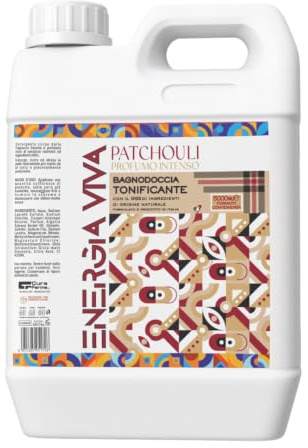 Bagnodoccia Tonificante Patchouli, Profumo Intenso, con 99% Ingredienti di Origine Naturale, Formato Convenienza 5000ml