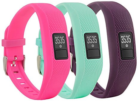 Fit-Power - Ersatz-Bänder für Garmin Vivofit 3 / Vivofit JR, Silikon, für Garmin Vivofit 3 JR (ohne Tracker), 3plaind