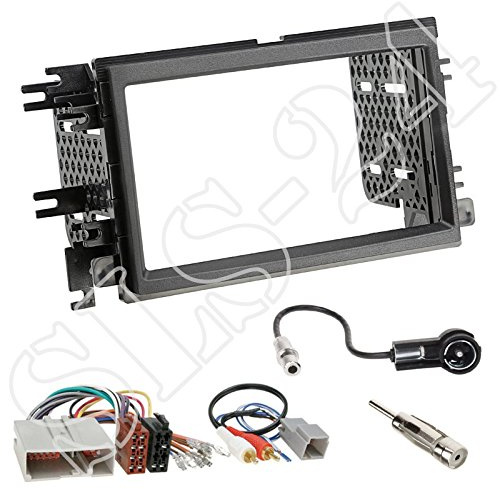 Einbauset : Autoradio Doppel-DIN 2-DIN Radioblende Radio Blende schwarz + ISO Radioanschlusskabel Radio Adapter für Ford Mustang V (S197) 2004 -> 2009 / Ford F150 2004-2008