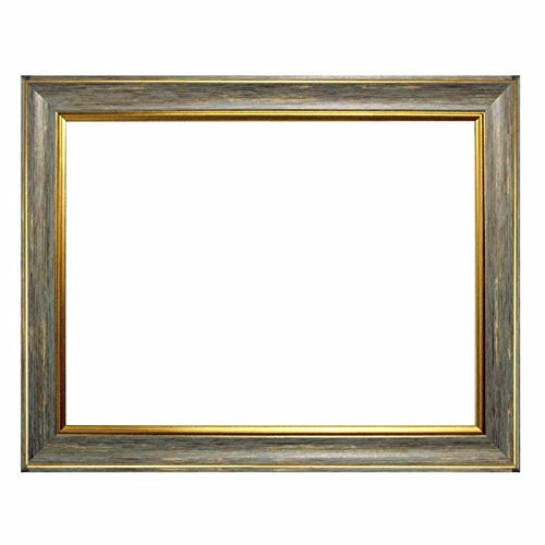 Barockrahmen 10941, 247 Gri grau mit Goldkannte, als Leerrahmen, 50x70 cm