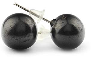 Heka Naturals Schungit schwarze Edelstein Ohrringe l Handgemacht Modischer Frauenschmuck, Hypoallergen Bergsteine - Spirituell Chakra Kristalle Ohrringe - Echte Schwarze Shungit für Damen