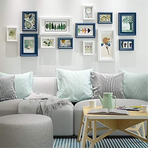 Lizp Europäischer Stil Bilderrahmen Wand Collage Weiß Blau Massivholz Rahmen Wand Fotorahmenwand Creative Fotorahmen Wand Set Bilderrahmen Set Verschiedene Größen