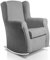 SUENOSZZZ-ESPECIALISTAS DEL DESCANSO Sillon orejero balancin Blanco Carla (Sillon Lactancia) Sillón tapizado Antimanchas acualine Color Gris. Mecedora para Dormitorio, Salon o habitacion de Bebe