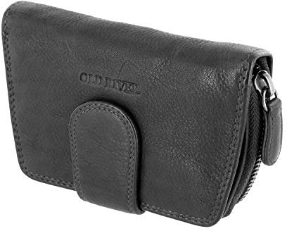 Old River Damen Leder Geldbörse Klein, Damen Portemonnaie, Geldtasche mit Kartenfächer Z5025 (9/13,5/3 cm), gewaschenes echt Leder