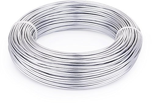 PandaHall - Filo in alluminio da 55 metri con spessore di 2 mm, per lavori manuali (argento)
