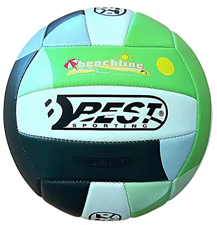BEST SPORTING Volleyball California Soft Touch (4Stück) I grüner Beach-Volleyball I hochwertiger Volleyball Beach I formbeständiger Beachvolleyball I Volleyball Outdoor mit offizieller Größe 5