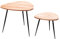 FineBuy 2er Set Satztisch Akazie Massivholz/Metall Couchtisch Klein, Design Beistelltisch Set Zwei Holz-Tische, Wohnzimmertisch Tisch Metallgestell