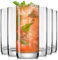 JoyJolt Faye Longdrinkgläser, 370 ml, 6-teiliges Set, bleifreie Kristall-Trinkgläser, Wassergläser, Mojito-Glasbecher, Tom Collins Bar-Gläser und Cocktailglas-Set für gemischte Getränke