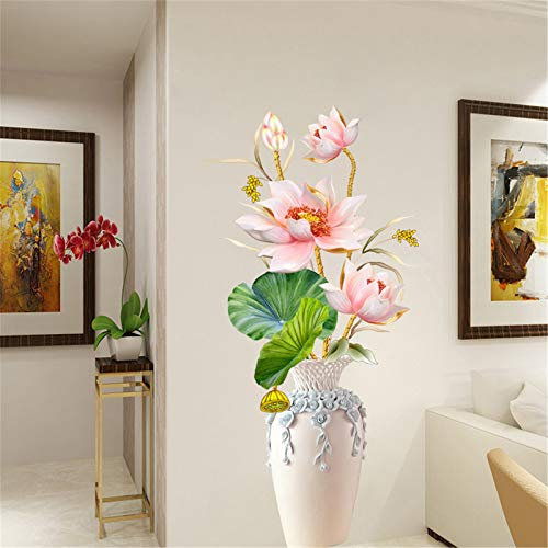 Wandtattoo DIY Wandsticker Wandaufkleber XXL Goldfisch Magnolie Blumen Wall Sticker Wohnzimmer Schlafzimmer Wand Deko (B)