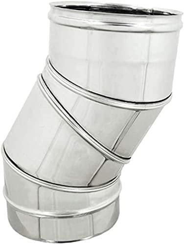 Codo curvo ajustable de 0° a 90° para tubo de humos de acero inoxidable macho/hembra de acero ASI 316 (Ø 120 mm)