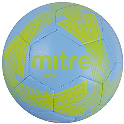 Mitre Impel L30P Fußball, sehr strapazierfähig, Formbeständigkeit, Himmelblau/Fluo-Gelb, 5