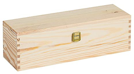 Cassette in legno|1 Bottiglia 750 ml |Misura Interna 33,9X9,6X9,3|Custodia/Contenitore Vino/Birra|Regalo Compleanni Matrimoni Eventi