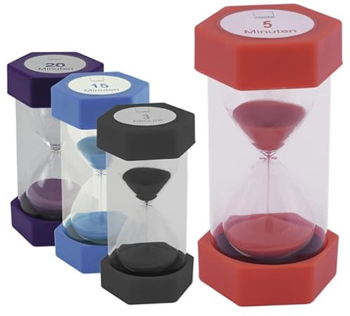 TimeTex Mega-Sanduhr - 5 Minuten - rot - 16 cm hoch - 61982