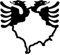 Kosovo-Karte Albanien Doppeladler Sticker Wasserdicht Vinyl Schwarz Outdoor Adult Nationalistisch Autoaufkleber 20cmx15cm