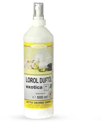 Lorito Lorol Duftöl Exotica 500ml, Raumduft Spray für Toilette, Bad und WC, Lufterfrischer für Auto, Wohnung, Bad, mit fruchtigem Duft