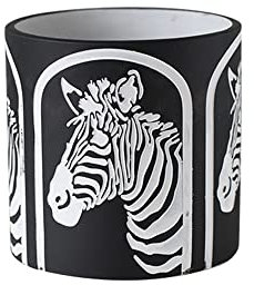 Hosoncovy 14 cm Zement Pflanztopf mit Zebra Muster, Blumentopf, Indoor Blumentopf, Indoor Sukkulenten Pflanztopf, Garten Pflanztopf, Tisch Blumentopf (Schwarz und Weiß)