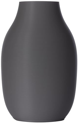 3D Vase Moderne Blumenvase Sara 20 cm Tischvase Dekovase Deko Vase für Blumen (Dunkelgrau)