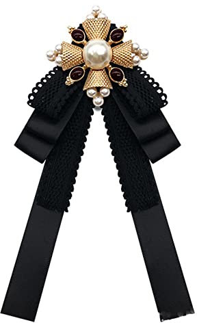 LUMoony 1Pcs Damen Brosche Strass Schleife Brosche Perle Brosche Schleife Brosche Bogen Brosche Vintage Schleife mit Kristall Brosche Schmuck für Frauen Mädchen Hochzeit Party Kleidung Zubehör