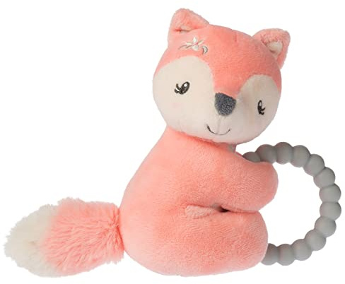 Mary Meyer Soft Baby Rattle with Soothing Teether Ring, 6-Inches, Sweet-n-Sassy Fox