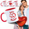 GRAVURE CONCEPT Mug Céramique Coeur & Prénoms -Mug Personnalisable 350mL - Idée Cadeau Saint Valentin (Rouge, Love Model 1)