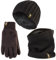 HEAT HOLDERS Herren Halswärmer Mütze Handschuhe Set Winddicht Warm Gestrickt Fleece Thermo Winter Set (L-XL, Khaki Green)