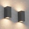 Aipsun 2 Stück Wandleuchten GU10 Außen/Innen, Wasserdicht IP65 Modern Wandlampe Außen,Aluminium Aussenleuchte Außenlampe Wand, Wandlampe für Eingang Terrasse, ohne Leuchtmittel（Dunkelgrau