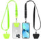 CACOE 2 Pièces Lanière Cordon de Téléphone Portable und 2 Pièces Patchs Durables, pour la Plupart des Téléphones Intelligents (Noir+Vert Fluorescent)