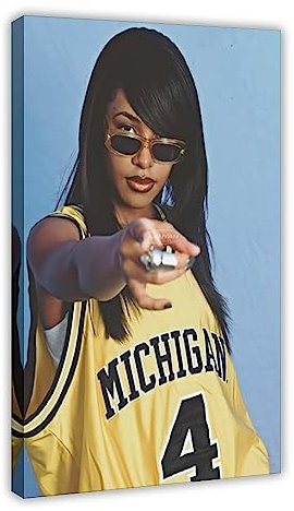 GUyfam Aaliyah Michigan 90er Jahre Forever Star Musikposter Leinwand Poster Schlafzimmer Dekor Sport Landschaft Büro Zimmer Dekor Geschenk 60 x 90 cm
