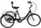FortyFor 24 Schwarz Klapprad Dreirad, 7-Gang 3-Räder Rückenlehn Fahrrad mit Einkaufskorb und Manuelle Klingel für Erwachsene Senioren ältere Menschen, Mädchen, Jungen, Herren und Damen