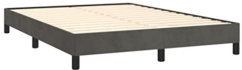 Tino Tech Polsterbett Betten Schlafzimmer Bett Bed Frame Einzelbett Bett Gestell Bettgestell Dunkelgrau 140x190 cm Samt