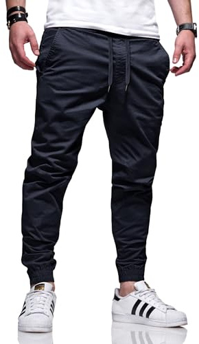 behype. Herren Hose Chino Jogger Jeans Chinohose Cargohose Freizeithose Gummibund Stretch