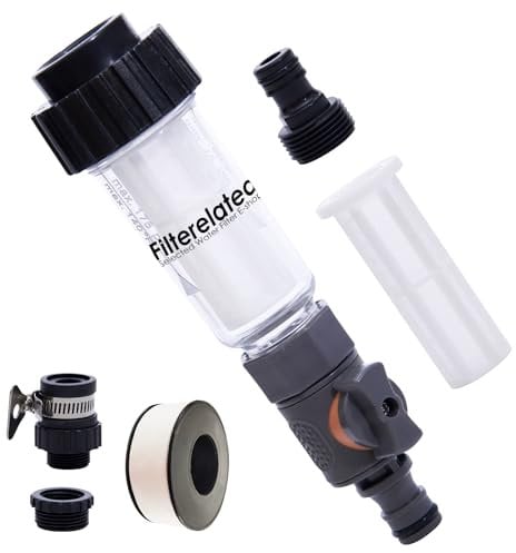 Wasserfilter Gartenschlauch Befüllfilter Set mit 2 Filtereinsatz, Regulierventil und 2 Schnelladapter als Befüllfilter für Hochdruckreiniger,Wohnmobil,Caravan, Boot,Gartenpumpe, Gartenbewässerung